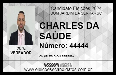 Candidato CHARLES DA SAÚDE  2024 - BOM JARDIM DA SERRA - Eleições