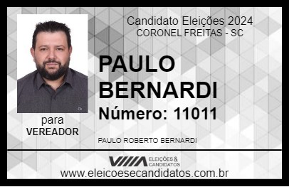 Candidato PAULO BERNARDI 2024 - CORONEL FREITAS - Eleições