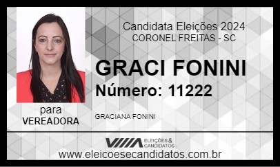 Candidato GRACI FONINI 2024 - CORONEL FREITAS - Eleições