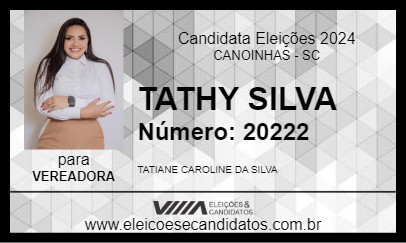 Candidato TATHY SILVA 2024 - CANOINHAS - Eleições