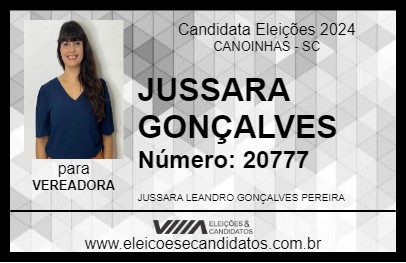 Candidato JUSSARA GONÇALVES 2024 - CANOINHAS - Eleições