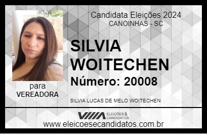 Candidato SILVIA WOITECHEN 2024 - CANOINHAS - Eleições