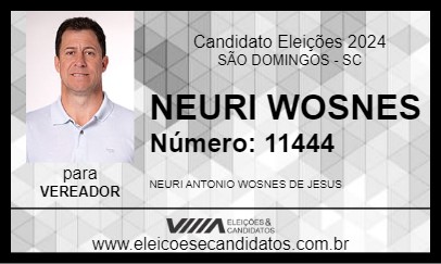 Candidato NEURI WOSNES 2024 - SÃO DOMINGOS - Eleições