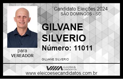 Candidato GILVANE SILVERIO 2024 - SÃO DOMINGOS - Eleições