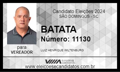 Candidato BATATA 2024 - SÃO DOMINGOS - Eleições