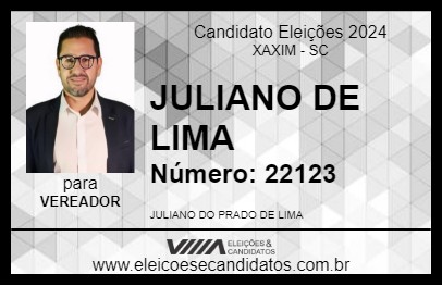 Candidato JULIANO DE LIMA 2024 - XAXIM - Eleições