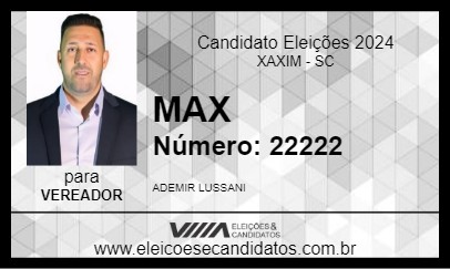 Candidato MAX 2024 - XAXIM - Eleições