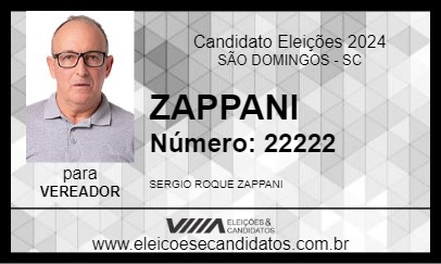 Candidato ZAPPANI 2024 - SÃO DOMINGOS - Eleições