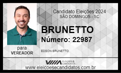 Candidato BRUNETTO 2024 - SÃO DOMINGOS - Eleições