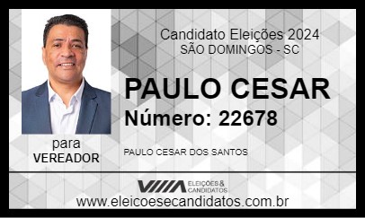 Candidato PAULO CESAR 2024 - SÃO DOMINGOS - Eleições