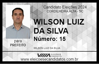 Candidato WILSON LUIZ DA SILVA 2024 - CORDILHEIRA ALTA - Eleições