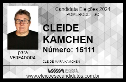 Candidato CLEIDE KAMCHEN 2024 - POMERODE - Eleições