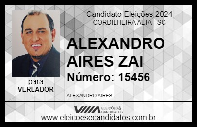 Candidato ALEXANDRO AIRES ZAI 2024 - CORDILHEIRA ALTA - Eleições