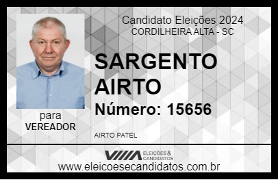 Candidato SARGENTO AIRTO 2024 - CORDILHEIRA ALTA - Eleições