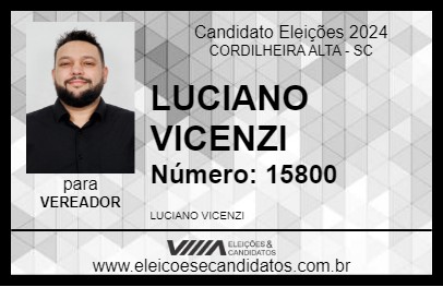 Candidato LUCIANO VICENZI 2024 - CORDILHEIRA ALTA - Eleições