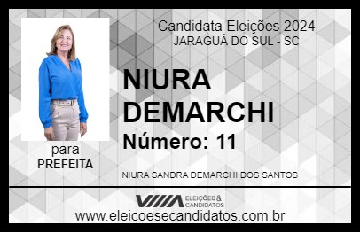 Candidato NIURA DEMARCHI 2024 - JARAGUÁ DO SUL - Eleições