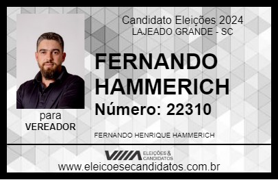 Candidato FERNANDO HAMMERICH 2024 - LAJEADO GRANDE - Eleições