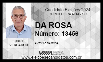 Candidato DA ROSA 2024 - CORDILHEIRA ALTA - Eleições