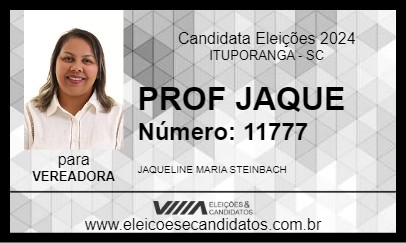 Candidato PROF JAQUE 2024 - ITUPORANGA - Eleições