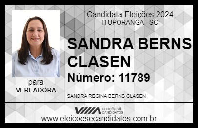 Candidato SANDRA BERNS CLASEN 2024 - ITUPORANGA - Eleições