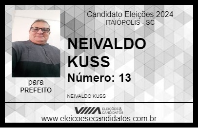 Candidato NEIVALDO KUSS 2024 - ITAIÓPOLIS - Eleições