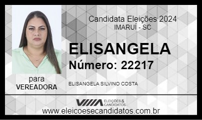 Candidato ELISANGELA 2024 - IMARUÍ - Eleições