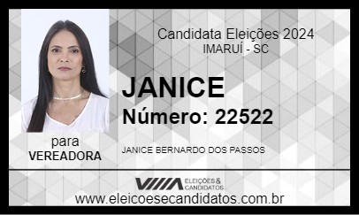 Candidato JANICE 2024 - IMARUÍ - Eleições