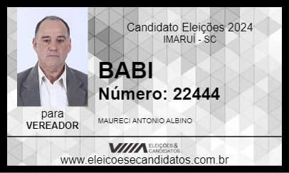 Candidato BABI 2024 - IMARUÍ - Eleições