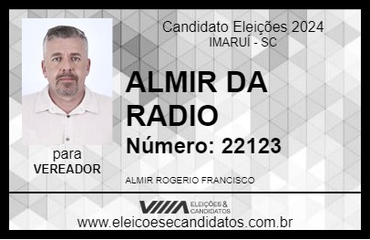 Candidato ALMIR DA RADIO 2024 - IMARUÍ - Eleições