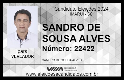 Candidato SANDRO DE SOUSA ALVES 2024 - IMARUÍ - Eleições