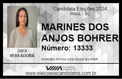 Candidato MARINES DOS ANJOS BOHRER 2024 - PAIAL - Eleições