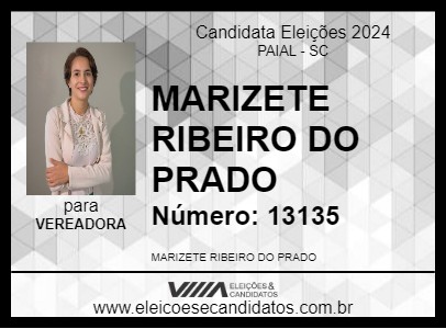 Candidato MARIZETE RIBEIRO DO PRADO 2024 - PAIAL - Eleições