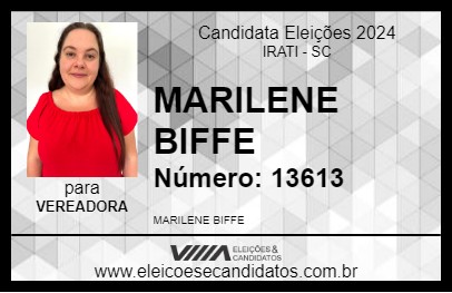 Candidato MARILENE BIFFE 2024 - IRATI - Eleições