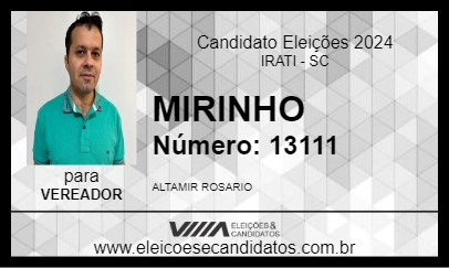 Candidato MIRINHO 2024 - IRATI - Eleições