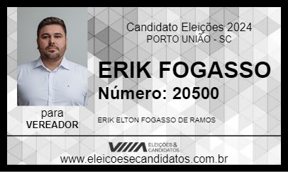 Candidato ERIK FOGASSO 2024 - PORTO UNIÃO - Eleições