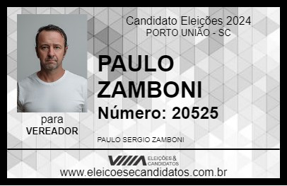 Candidato PAULO ZAMBONI 2024 - PORTO UNIÃO - Eleições