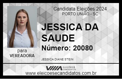 Candidato JESSICA DA SAUDE 2024 - PORTO UNIÃO - Eleições