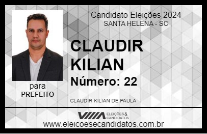 Candidato CLAUDIR  KILIAN 2024 - SANTA HELENA - Eleições