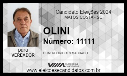 Candidato OLINI 2024 - MATOS COSTA - Eleições