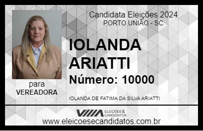 Candidato IOLANDA ARIATTI 2024 - PORTO UNIÃO - Eleições