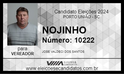 Candidato NOJINHO 2024 - PORTO UNIÃO - Eleições