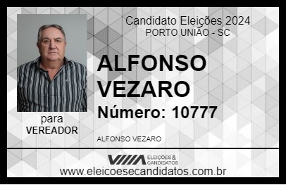 Candidato ALFONSO VEZARO 2024 - PORTO UNIÃO - Eleições