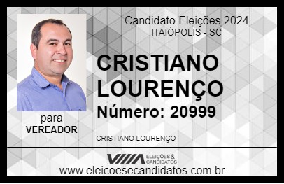 Candidato CRISTIANO LOURENÇO 2024 - ITAIÓPOLIS - Eleições