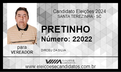 Candidato PRETINHO 2024 - SANTA TEREZINHA - Eleições