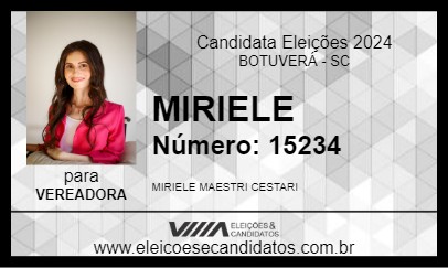 Candidato MIRIELE 2024 - BOTUVERÁ - Eleições