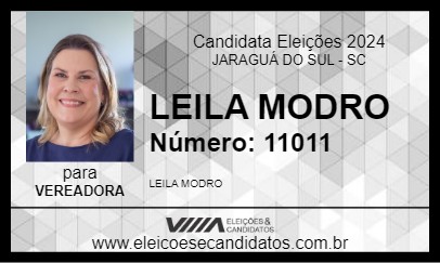 Candidato LEILA MODRO 2024 - JARAGUÁ DO SUL - Eleições