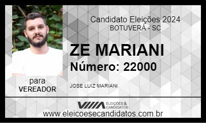 Candidato ZE MARIANI  2024 - BOTUVERÁ - Eleições