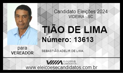 Candidato TIÃO DE LIMA 2024 - VIDEIRA - Eleições