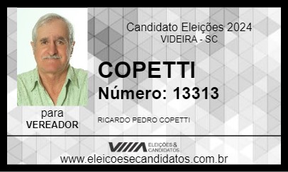 Candidato COPETTI 2024 - VIDEIRA - Eleições