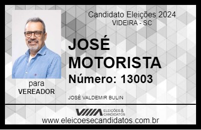 Candidato JOSÉ MOTORISTA DA SAÚDE 2024 - VIDEIRA - Eleições